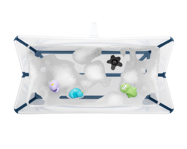 Baignoire XL-support Nouveau-né Flexi Bath transparent-bleu