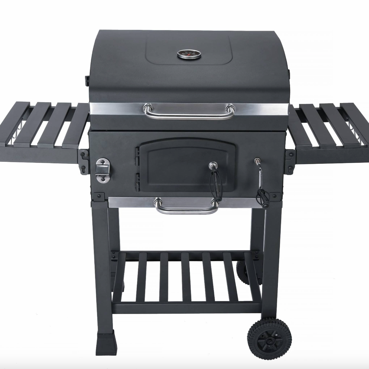 Barbecue Grill charbon de bois Noir - fumoir avec récupérateur de Cendres